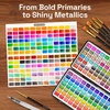 ARTISTRO Metallic Watercolor Paint Set with Palette & Brush Pens – 18 Color(168 colors Portable Travel Limited)