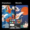 ARTISTRO Metallic Watercolor Paint Set with Palette & Brush Pens – 18 Color(18 colors Portable Travel)