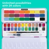ARTISTRO Metallic Watercolor Paint Set with Palette & Brush Pens – 18 Color(24 colors Portable Travel)