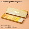 ARTISTRO Professional Watercolor Paint Set for Adults – 48 Pigment-Rich Colors, XL Pans, ASTM-I Lightfastness, High Tinting Strength Watercolor Set for Professionals made by professionals(6 Gold Colors)