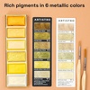 ARTISTRO Professional Watercolor Paint Set for Adults – 48 Pigment-Rich Colors, XL Pans, ASTM-I Lightfastness, High Tinting Strength Watercolor Set for Professionals made by professionals(6 Gold Colors)