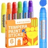 ARTISTRO 100% Washable Tempera Paint Sticks for Kids – 12 Non-toxic Paint Markers for Kids – Color Sticks with Twist Design(6 Colors)