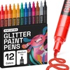 ARTISTRO 12 Glitter Paint Pens for Glass Marking – Extra-Fine Tip(Glitter)