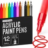 ARTISTRO 12 Glitter Paint Pens for Glass Marking – Extra-Fine Tip(Multicolor)