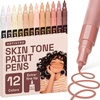 ARTISTRO 12 Glitter Paint Pens for Glass Marking – Extra-Fine Tip(Skin Tone)