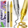 ARTISTRO 2 White Permanent Marker – Waterproof Markers for Tire, Fabric, Rocks, Glass, Ceramic, Wood, Paper – Oil Based Paint Pens – Extra-Fine Tip 0.7mm(Silver & Gold)