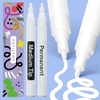 ARTISTRO 2 White Permanent Marker – Waterproof Markers for Tire, Fabric, Rocks, Glass, Ceramic, Wood, Paper – Oil Based Paint Pens – Extra-Fine Tip 0.7mm(White)