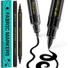 ARTISTRO 24 Dual-Tip Fabric Markers Decorating Kit, Permanent for Clothes(Black)