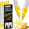 ARTISTRO 36 Mixed Colors Dual-Tip Acrylic Paint Marker Pens for Drawing(Gold)