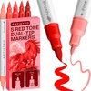 ARTISTRO 36 Mixed Colors Dual-Tip Acrylic Paint Marker Pens for Drawing(Red Tones)