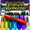 ARTISTRO 8 Metallic Poster Markers – Jumbo Markers Set with 15mm Wide Jumbo Tip for Murals, Posters, Tagging, Rock, Wood, Plastic, Leather, Metal, Fabric, Ceramic(8)
