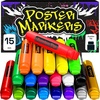 ARTISTRO 8 Metallic Poster Markers – Jumbo Markers Set with 15mm Wide Jumbo Tip for Murals, Posters, Tagging, Rock, Wood, Plastic, Leather, Metal, Fabric, Ceramic(20)