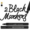 ARTISTRO Black Acrylic Paint Markers – 0.7mm Extra Fine-Tip – Set of 2(Black)