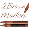 ARTISTRO Black Acrylic Paint Markers – 0.7mm Extra Fine-Tip – Set of 2(Brown)