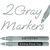 ARTISTRO Black Acrylic Paint Markers – 0.7mm Extra Fine-Tip – Set of 2(Gray)
