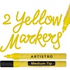 ARTISTRO Black Acrylic Paint Markers – 0.7mm Extra Fine-Tip – Set of 2(Yellow)