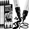 ARTISTRO Black Dual-Tip Acrylic Paint Marker Pens – Set of 5(Black)