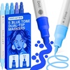 ARTISTRO Black Dual-Tip Acrylic Paint Marker Pens – Set of 5(Blue Tones)