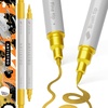 ARTISTRO Black Dual-Tip Acrylic Paint Pens – Set of 2(Gold)