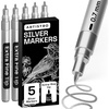 ARTISTRO Black Paint Pens – Jumbo Tips – Set of 5(Silver)