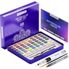 ARTISTRO Metallic Watercolor Paint Set with Palette & Brush Pens – 18 Color(48 colors Full Size)