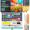 ARTISTRO Metallic Watercolor Paint Set with Palette & Brush Pens – 18 Color(50 Colors Portable Folded)