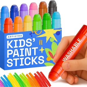 ARTISTRO 100% Washable Tempera Paint Sticks for Kids – 12 Non-toxic Paint Markers for Kids – Color Sticks with Twist Design(12 Colors)