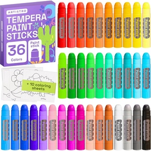 ARTISTRO 100% Washable Tempera Paint Sticks for Kids – 12 Non-toxic Paint Markers for Kids – Color Sticks with Twist Design(36 Colors)