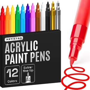 ARTISTRO 12 Glitter Paint Pens for Glass Marking – Extra-Fine Tip(Multicolor)