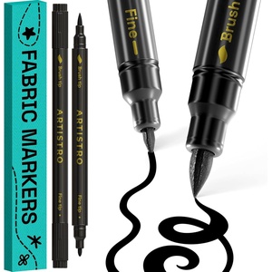 ARTISTRO 24 Dual-Tip Fabric Markers Decorating Kit, Permanent for Clothes(Black)