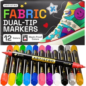 ARTISTRO 24 Dual-Tip Fabric Markers Decorating Kit, Permanent for Clothes(Multicolor)