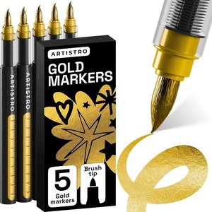ARTISTRO Black Paint Pens – Jumbo Tips – Set of 5(Gold)