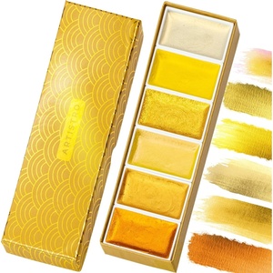 ARTISTRO Professional Watercolor Paint Set for Adults – 48 Pigment-Rich Colors, XL Pans, ASTM-I Lightfastness, High Tinting Strength Watercolor Set for Professionals made by professionals(6 Gold Colors)